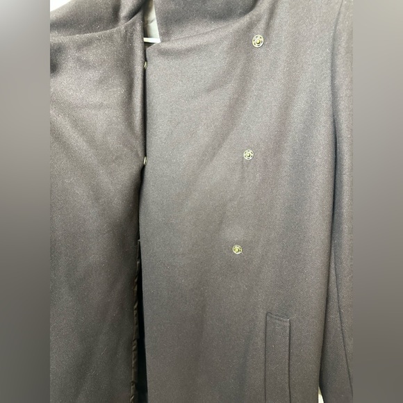 Mint BENETTON Brown Wool Jacket Pea Coat United Colors Of Benetton Classic Stile - Picture 4 of 9